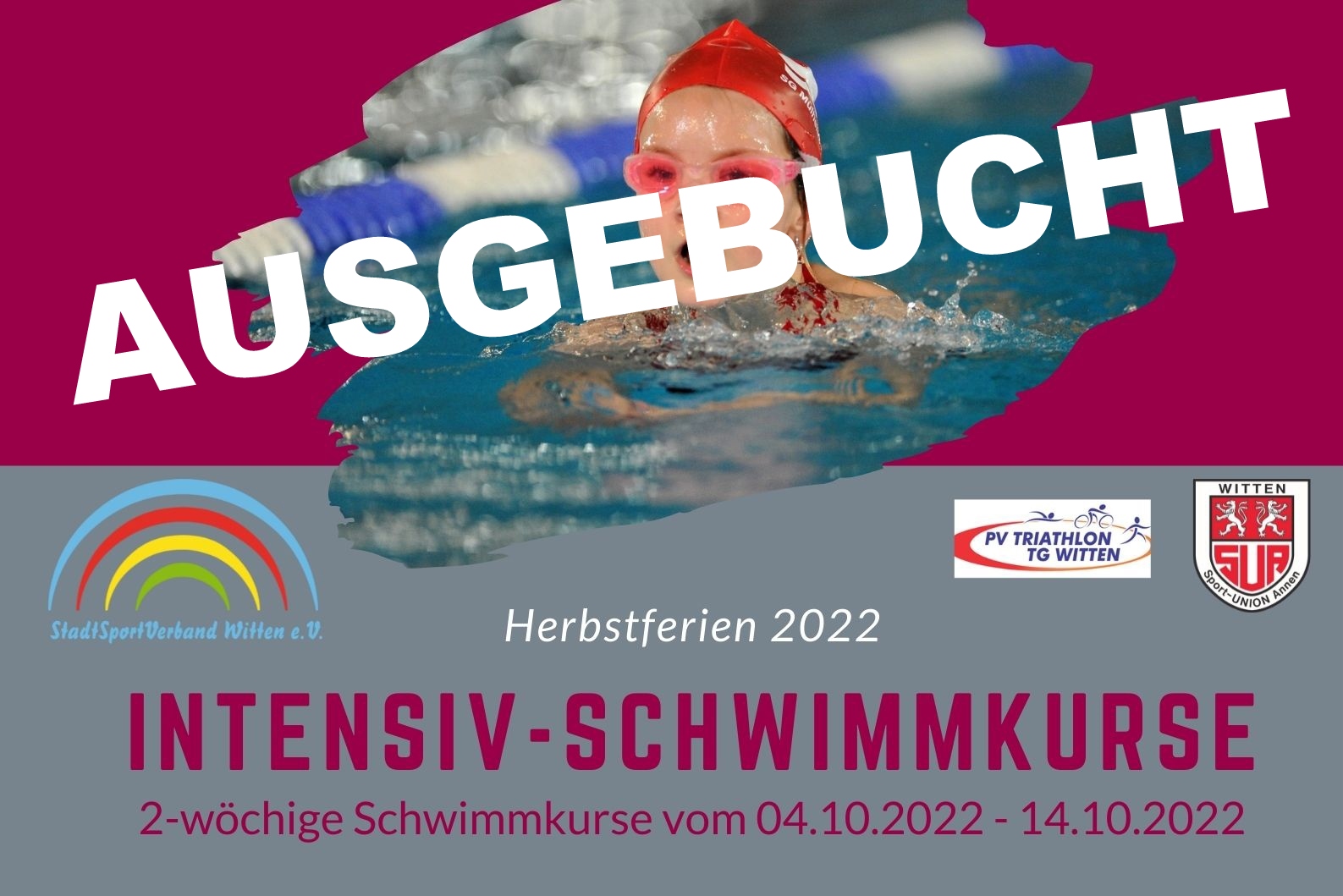 2022 09 20 Plakat Intensiv Schwimmkurse 2022 Vorschaubild AUSGEBUCHT